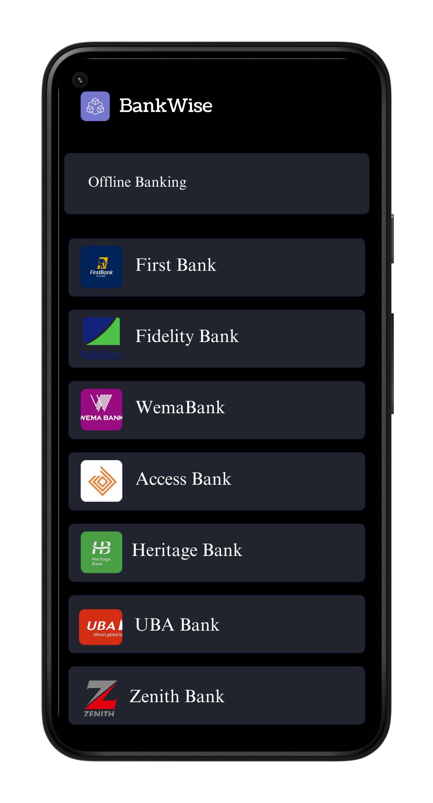 mobile app view